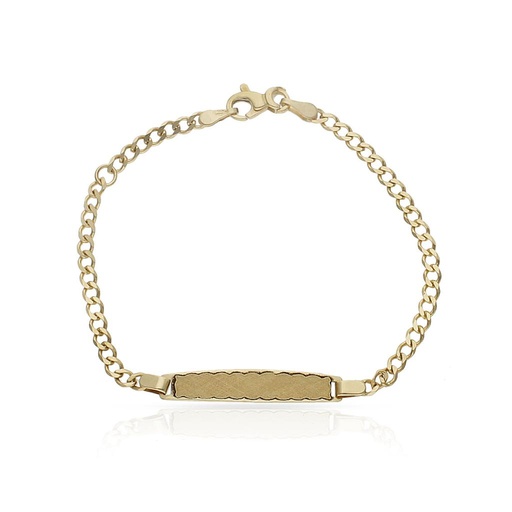 [PU1121] PULSERA ORO 18KL OVAL PLANO PLACA