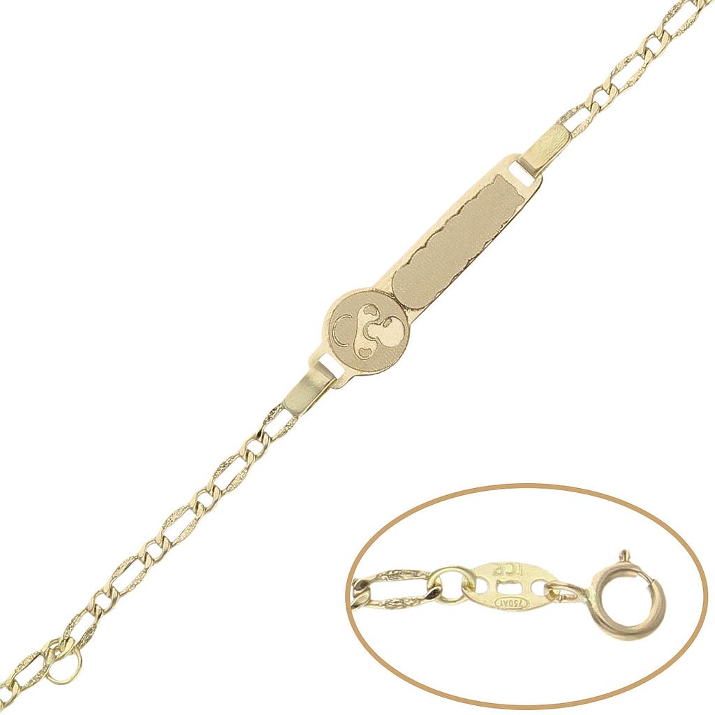 PULSERA ORO 18KL CHUPETE 1X1 - 13CM