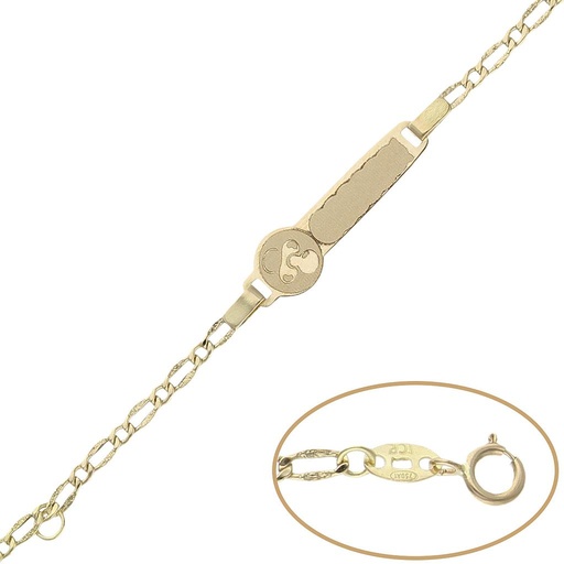 [PU1167] PULSERA ORO 18KL CHUPETE 1X1 - 13CM