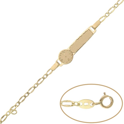 [PU1168] PULSERA ORO 18KL RELOJ 1X1 - 13 CM