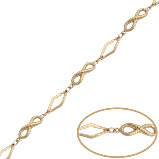 [PU1189] PULSERA ORO 18KL INFINITOS + ROMBO
