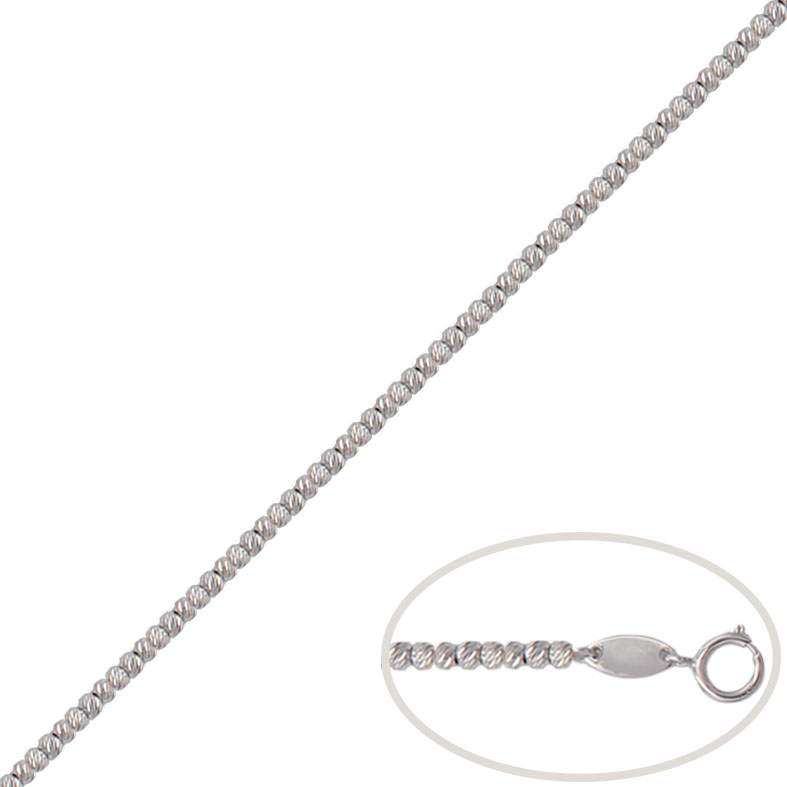 PULSERA ORO BLANCO 18KL BOLAS TALLADAS