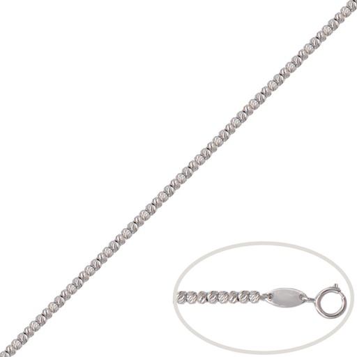 [PU1250] PULSERA ORO BLANCO 18KL BOLAS TALLADAS