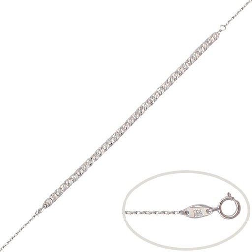 [PU1251] PULSERA ORO BLANCO 18KL BOLAS TALLADAS