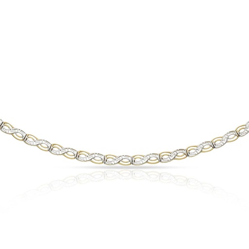 [PU1293] PULSERA ORO 18KL BICOLOR CALADA
