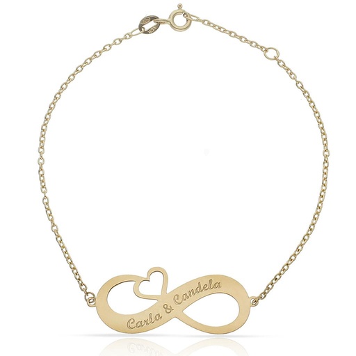[PU1336] PULSERA ORO 18KL INFINITO + CORAZON