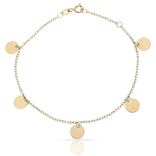 [PU1386] PULSERA ORO 18KL MINI CHARMS CIRCULOS