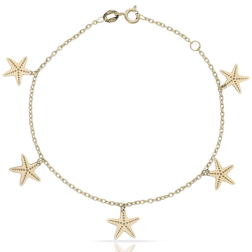[PU1394] PULSERA ORO 18KL MINI CHARMS ESTRELLA DE MAR