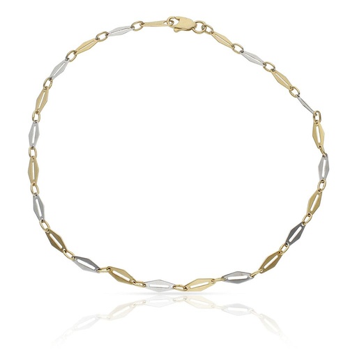 PULSERA ORO 18KL TOBILLERA BICOLOR