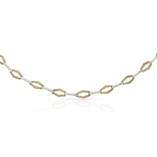 [PU151] PULSERA ORO 18KL BICOLOR TROQUELADAS