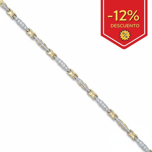 [PU1613] PULSERA BICOLOR ORO 18KL CIRCONITAS