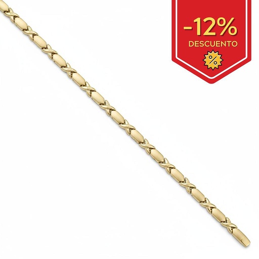 [PU1627] PULSERA TROQUELADA ORO 18KL