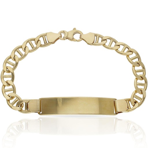 [PU1737] PULSERA ORO 18KL ANCLA PLACA