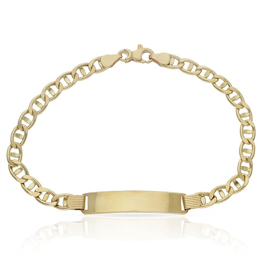 [PU1739] PULSERA ORO 18KL ANCLA PLACA