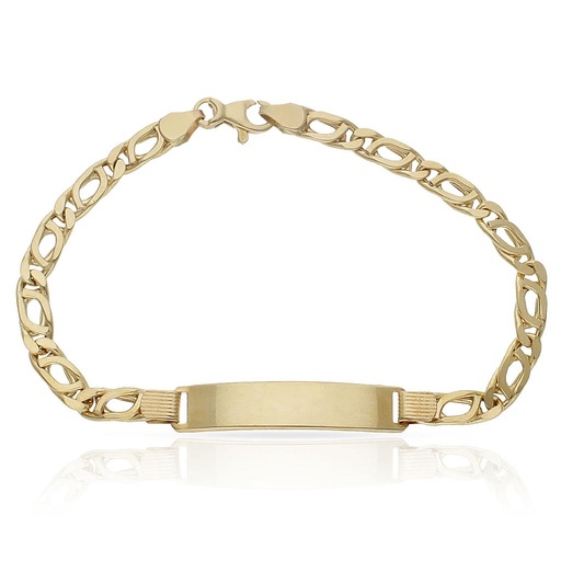 [PU1742] PULSERA ORO 18KL HUECA PLACA