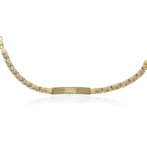 PULSERA ORO 18KL BICOLOR PLACA