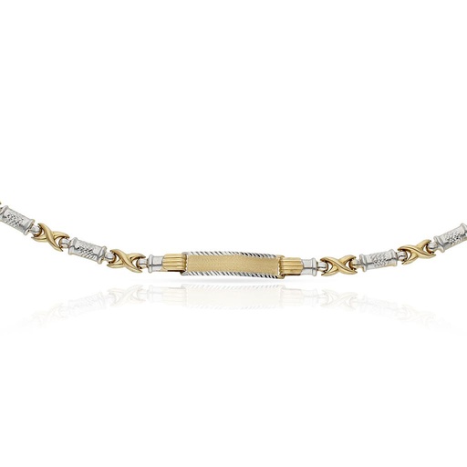 PULSERA ORO 18KL BICOLOR PLACA