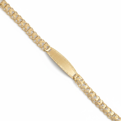 [PU322] PULSERA ORO 18KL PRINCESA PLACA - 9MM