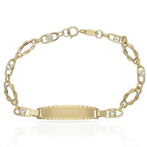 [PU345] PULSERA ORO 18KL PLACA CIRCONITAS