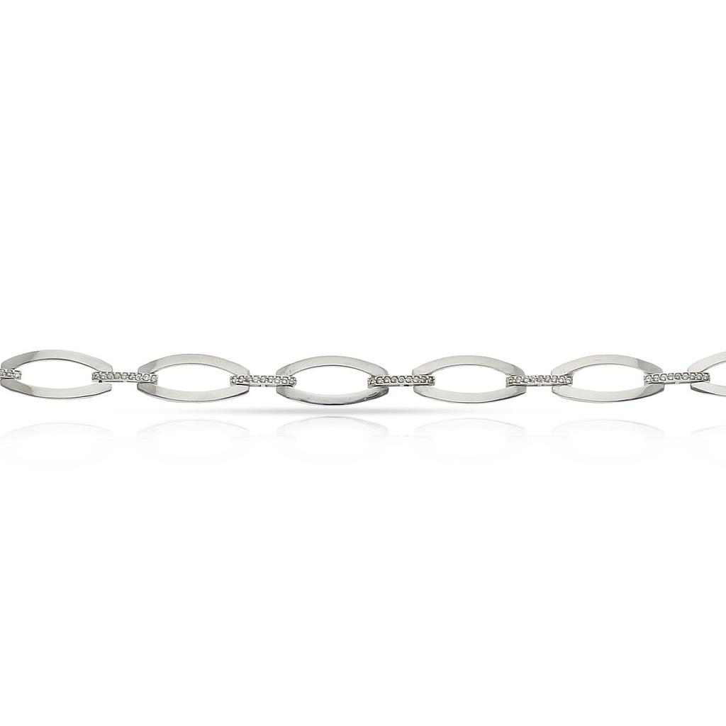PULSERA ORO BLANCO 18KL CIRCONITAS