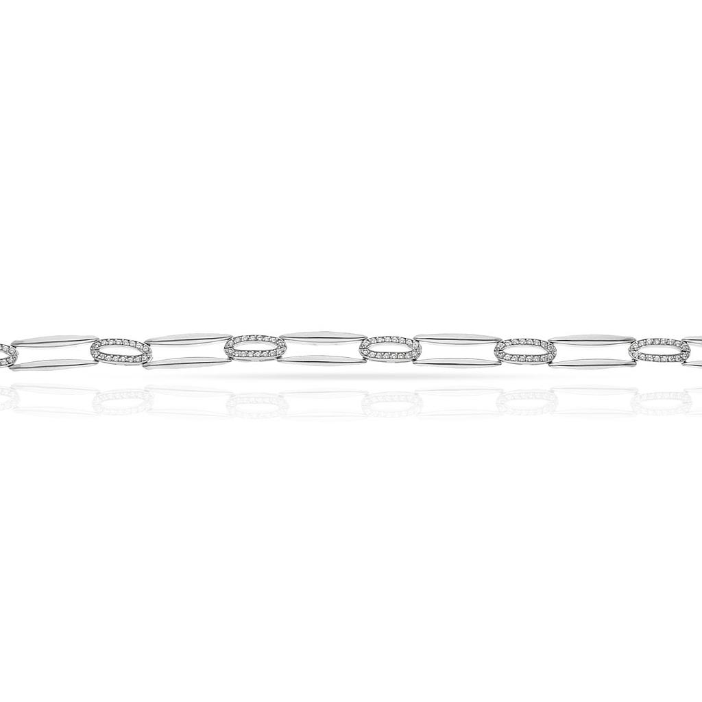 PULSERA ORO BLANCO 18KL CIRCONITAS
