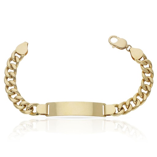 [PU485] PULSERA ORO 18KL HUECA BARBADA PLACA