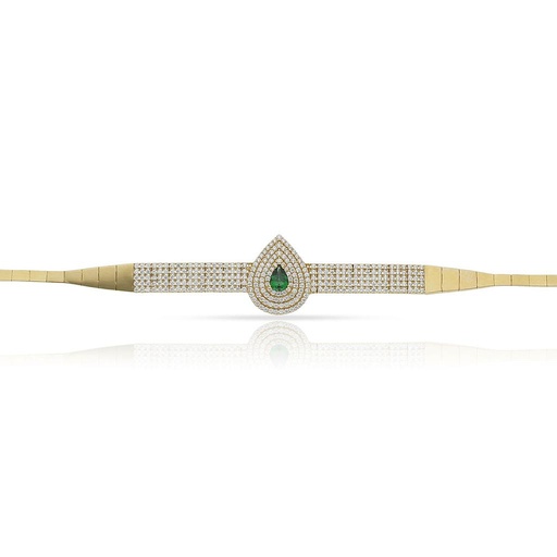 [PU4931] PULSERA ORO 18KL CRISOPAL Y CIRCONITAS 