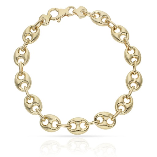 [PU695] PULSERA ORO 18KL HUECA CALABROTE - 9MM