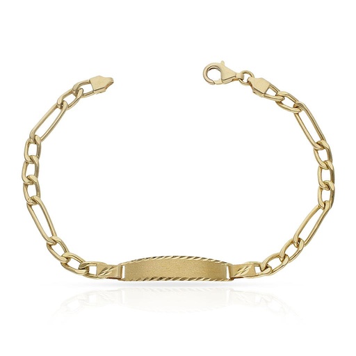 [PU714] PULSERA ORO 18KL HUECA 3x1 PLACA
