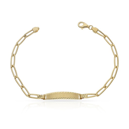 [PU747] PULSERA ORO 18KL HUECA FIGARO PLACA
