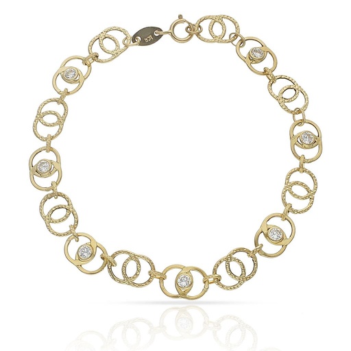 [PU961] PULSERA ORO 18KL TROQUELADA CIRCONITAS