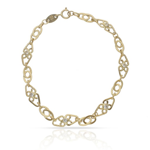 [PU970] PULSERA ORO 18KL TROQUELADA CIRCONITAS