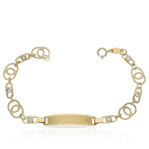[PU978] PULSERA ORO 18KL TROQUELADA CIRCONITAS