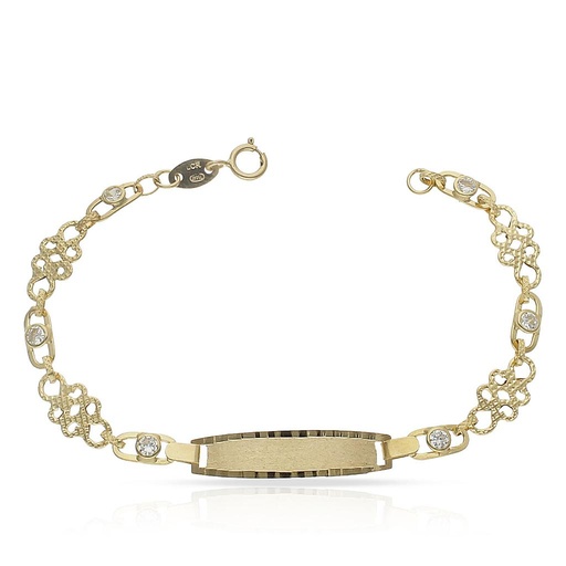 [PU979] PULSERA ORO 18KL TROQUELADA CIRCONITAS