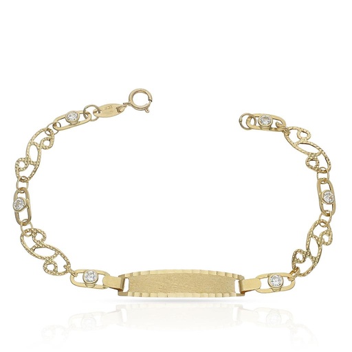 [PU981] PULSERA ORO 18KL TROQUELADA CIRCONITAS