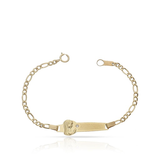 [PU984] PULSERA ORO 18KL VIRGEN NIÑA CIRCONITA