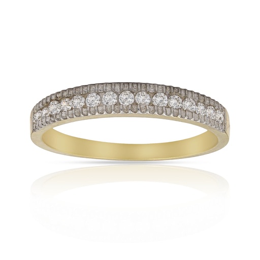 SORTIJA ORO 18KL BICOLOR CIRCONITAS