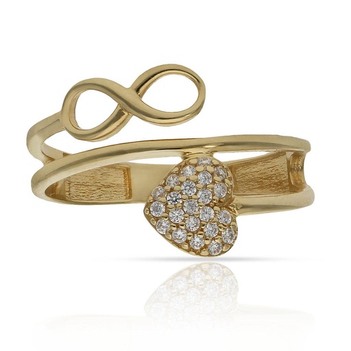 SORTIJA ORO 18KL CORAZON + INFINITO