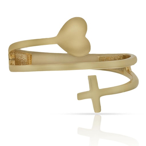 SORTIJA ORO 18KL CORAZON + CRUZ