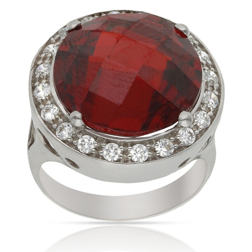 SORTIJA ORO BLANCO 18KL - PIEDRA PAPARAYA