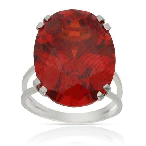 SORTIJA ORO BLANCO 18KL - PIEDRA PAPARAYA