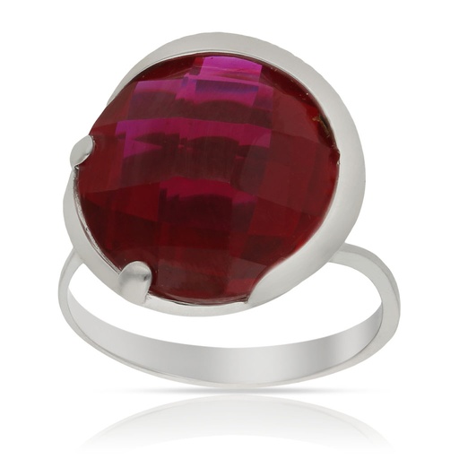 SORTIJA ORO BLANCO 18KL - PIEDRA PAPARAYA