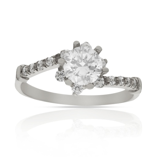 SORTIJA ORO BLANCO 18KL CIRCONITAS