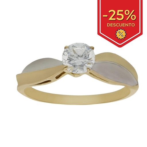 SORTIJA ORO 18KL BICOLOR CIRCONITA