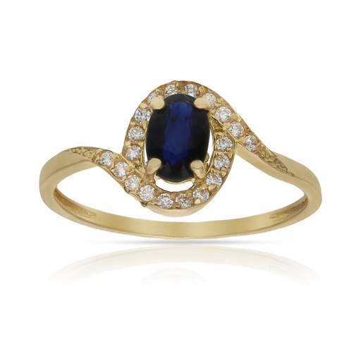 SORTIJA ORO 18KL ZAFIRO FINO CIRCONITAS