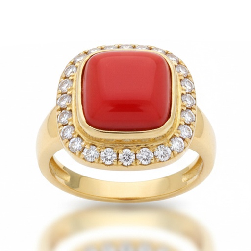 SORTIJA ORO 18KL CORAL FINO