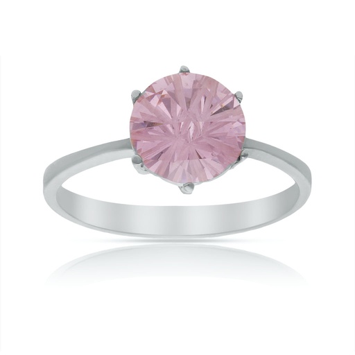 SORTIJA ORO BLANCO 18KL - PIEDRA ROSA
