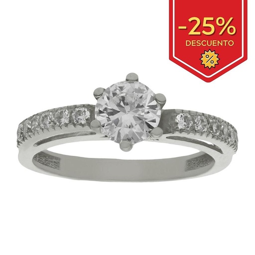 SORTIJA ORO BLANCO 18KL CIRCONITAS