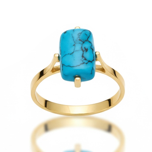 SORTIJA ORO 18KL TURQUESA SINTETICA