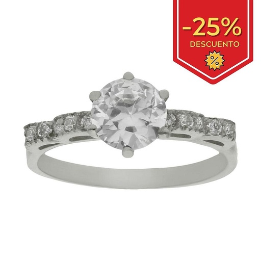 SORTIJA ORO BLANCO 18KL CIRCONITAS